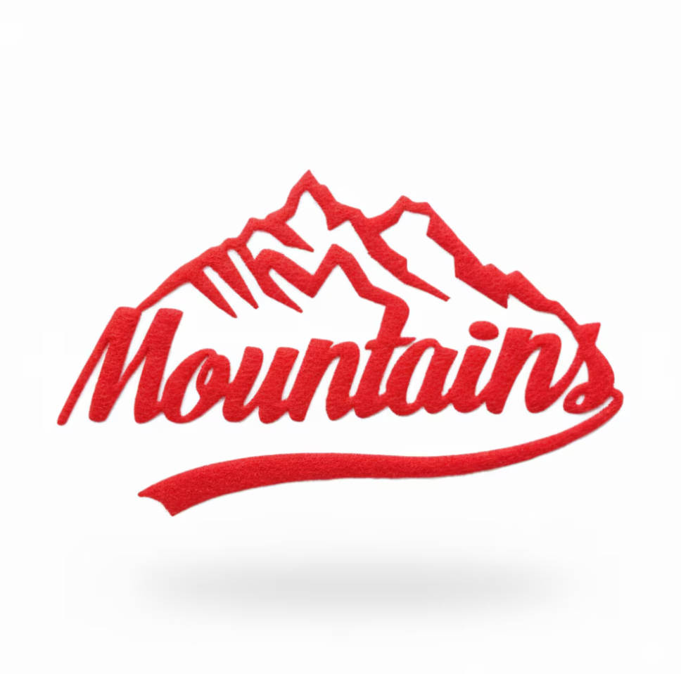 Red Mountains felt logo patch